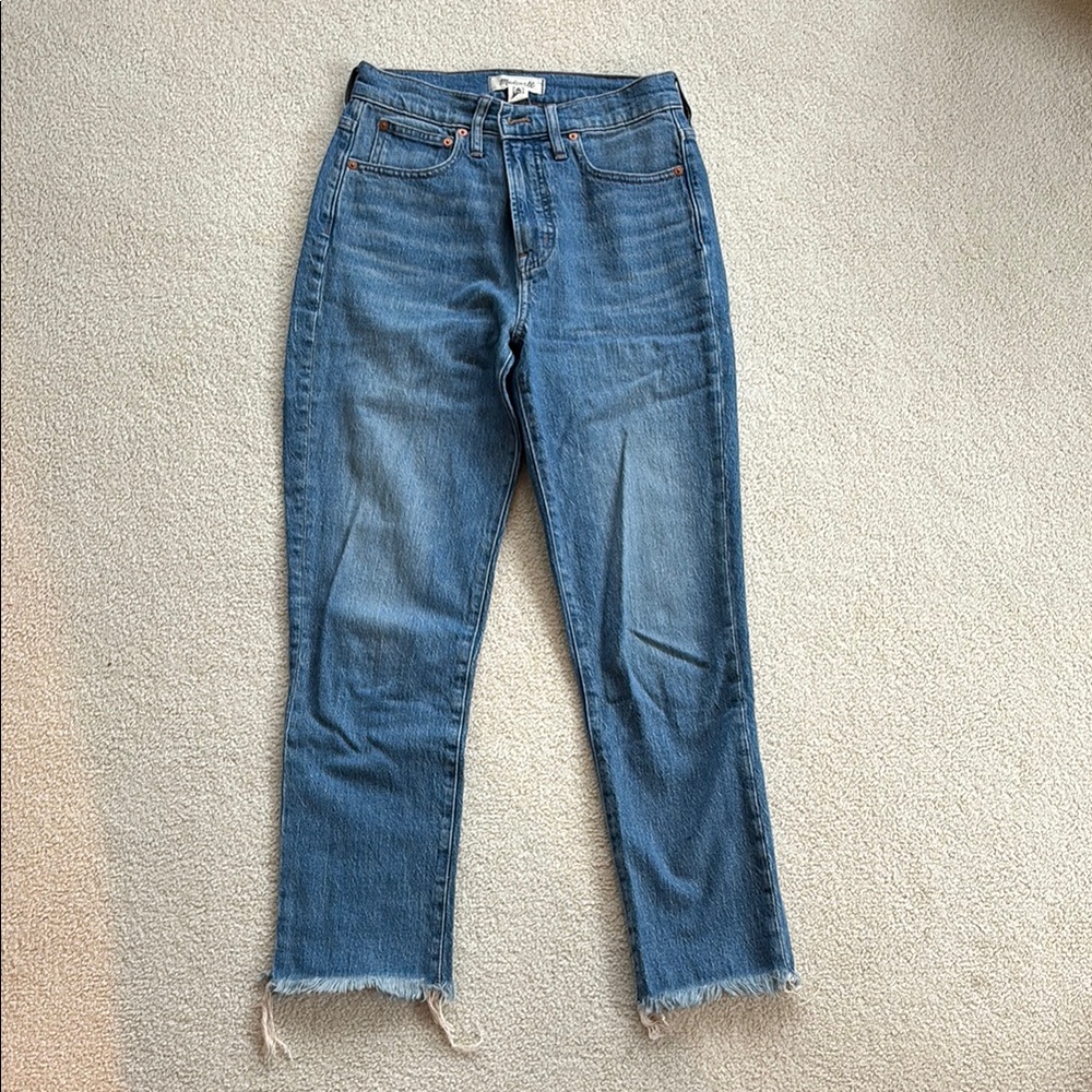 Madewell size 27 Straight Leg Frayed Jeans